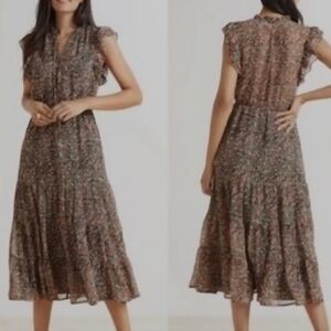 BB Dakota Steve Madden Chiffon Ditsy floral midi dress  XXL romantic, feminine,